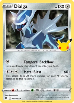 Dialga Pokemon card from Celebrations, card number 20