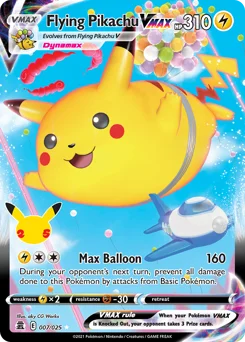 Flying Pikachu VMAX Pokemon card from Celebrations, card number 7