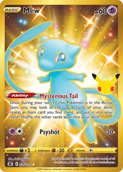 Mew Pokemon card from Celebrations, card number 25