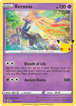 Xerneas Pokemon card from Celebrations, card number 12