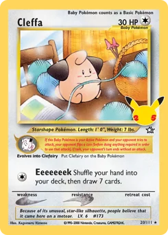 Cleffa Pokemon card from Celebrations: Classic Collection, card number 20