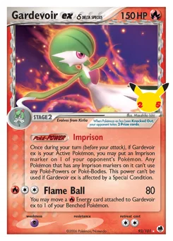 Gardevoir ex δ Pokemon card from Celebrations: Classic Collection, card number 93