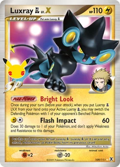 Luxray GL LV.X Pokemon card from Celebrations: Classic Collection, card number 109