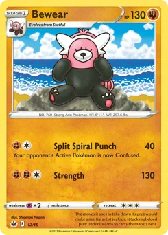 Bewear Pokemon card from McDonald's Collection 2022, card number 12