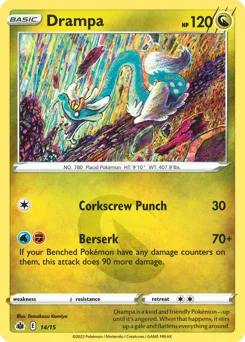Drampa Pokemon card from McDonald's Collection 2022, card number 14