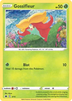 Gossifleur Pokemon card from McDonald's Collection 2022, card number 3