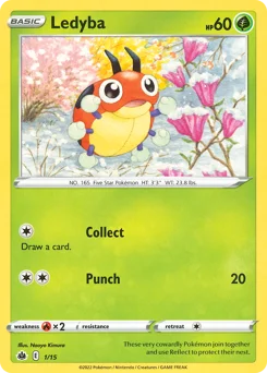 Ledyba Pokemon card from McDonald's Collection 2022, card number 1
