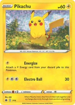 Pikachu Pokemon card from McDonald's Collection 2022, card number 7