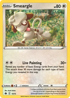 Smeargle Pokemon card from McDonald's Collection 2022, card number 15