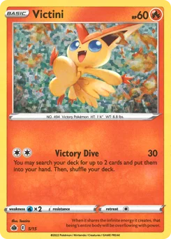 Victini Pokemon card from McDonald's Collection 2022, card number 5