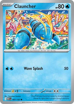 Clauncher Pokemon card from Mega Evolution, card number 37