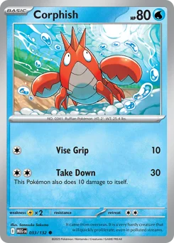 Corphish Pokemon card from Mega Evolution, card number 33