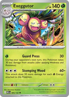 Exeggutor Pokemon card from Mega Evolution, card number 5