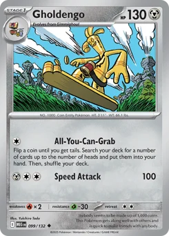 Gholdengo Pokemon card from Mega Evolution, card number 99