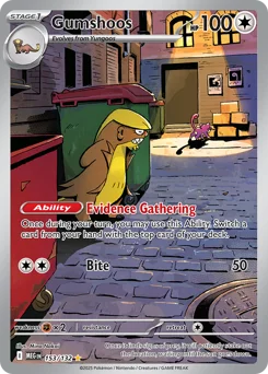 Gumshoos Pokemon card from Mega Evolution, card number 153
