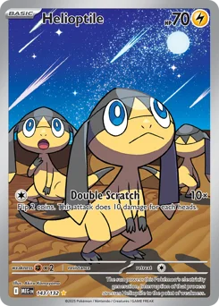 Helioptile Pokemon card from Mega Evolution, card number 143