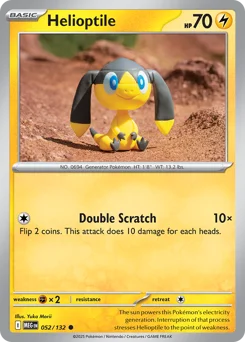 Helioptile Pokemon card from Mega Evolution, card number 52