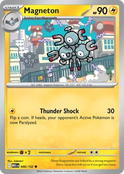 Magneton Pokemon card from Mega Evolution, card number 46