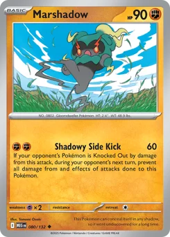 Marshadow Pokemon card from Mega Evolution, card number 80