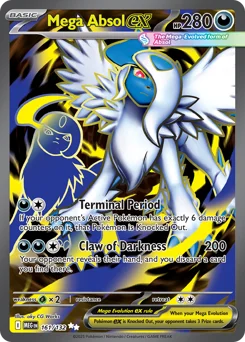 Mega Absol ex Pokemon card from Mega Evolution, card number 161