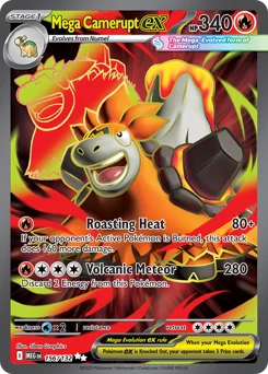 Mega Camerupt ex Pokemon card from Mega Evolution, card number 156