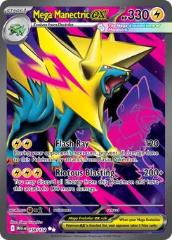 Mega Manectric ex Pokemon card from Mega Evolution, card number 158