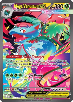 Mega Venusaur ex Pokemon card from Mega Evolution, card number 177