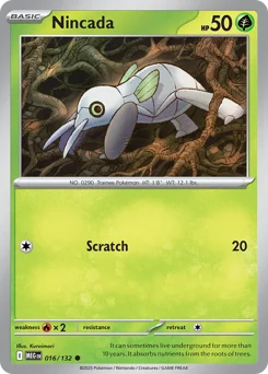 Nincada Pokemon card from Mega Evolution, card number 16