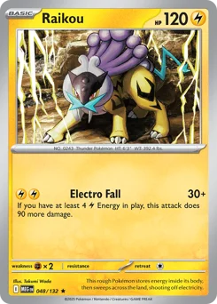 Raikou Pokemon card from Mega Evolution, card number 48