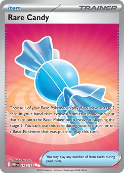 Rare Candy Pokemon card from Mega Evolution, card number 175
