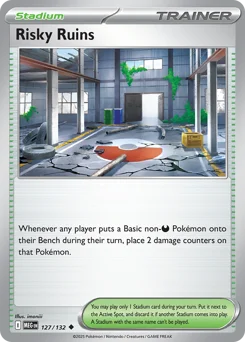 Risky Ruins Pokemon card from Mega Evolution, card number 127