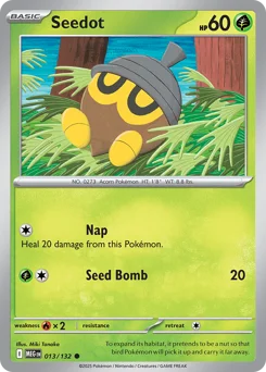 Seedot Pokemon card from Mega Evolution, card number 13