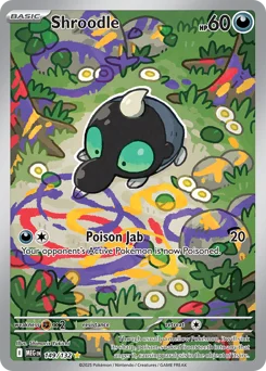 Shroodle Pokemon card from Mega Evolution, card number 149
