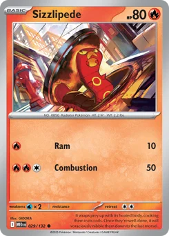 Sizzlipede Pokemon card from Mega Evolution, card number 29