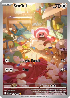 Stufful Pokemon card from Mega Evolution, card number 154
