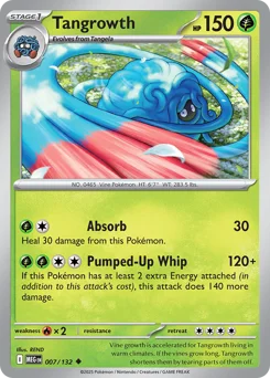 Tangrowth Pokemon card from Mega Evolution, card number 7
