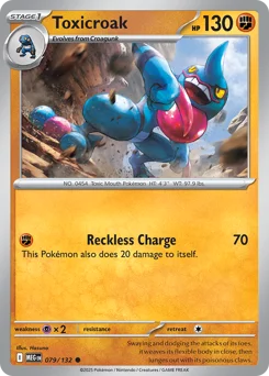 Toxicroak Pokemon card from Mega Evolution, card number 79