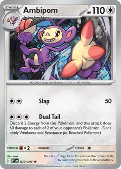 Ambipom Pokemon card from Phantasmal Flames, card number 79