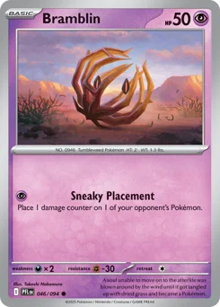 Bramblin Pokemon card from Phantasmal Flames, card number 46