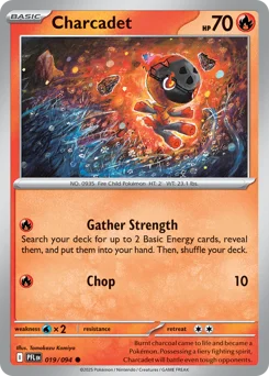 Charcadet Pokemon card from Phantasmal Flames, card number 19