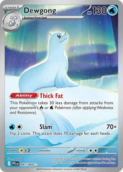 Dewgong Pokemon card from Phantasmal Flames, card number 97