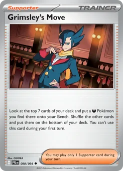 Grimsley's Move Pokemon card from Phantasmal Flames, card number 90