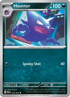 Haunter Pokemon card from Phantasmal Flames, card number 55
