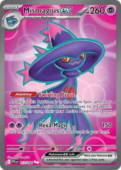 Mismagius ex Pokemon card from Phantasmal Flames, card number 112
