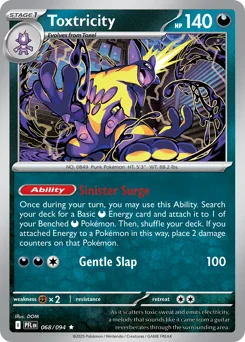 Toxtricity Pokemon card from Phantasmal Flames, card number 68