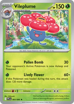 Vileplume Pokemon card from Phantasmal Flames, card number 3