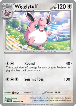 Wigglytuff Pokemon card from Phantasmal Flames, card number 77