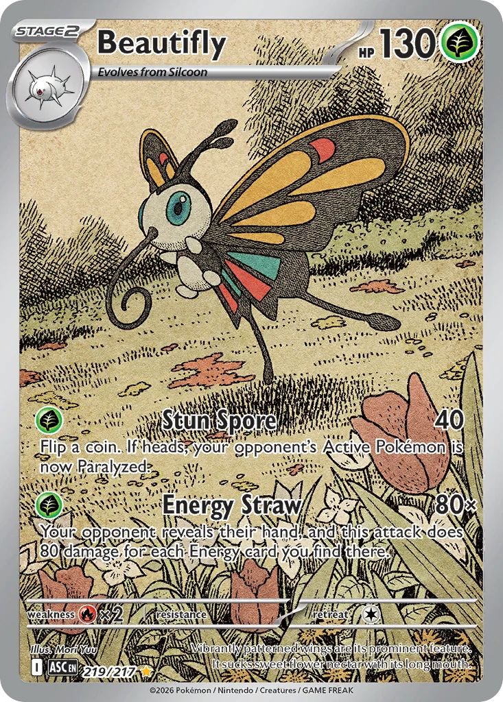 Beautifly Pokemon card from Ascended Heroes, card number 219
