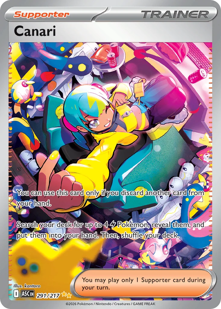 Canari Pokemon card from Ascended Heroes, card number 291