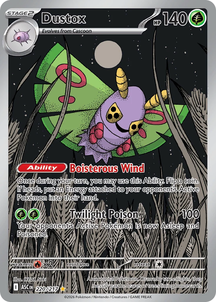 Dustox Pokemon card from Ascended Heroes, card number 220